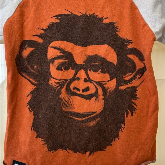 Orange Monkey Graphic Kids Shirt, organic soft cotton - Picture 3 of 6